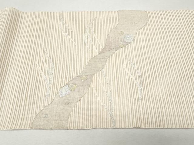 平和屋着物＊夏物 八寸名古屋帯 絽綴れ 立波文 金銀糸 正絹 逸品 CAAW5593fb
