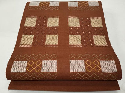 平和屋着物＊夏物 八寸名古屋帯 花織 正絹 逸品 CAAW5595fb