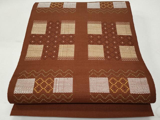 平和屋着物＊夏物 八寸名古屋帯 花織 正絹 逸品 CAAW5595fb