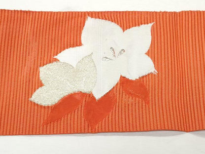 平和屋着物＊夏物　八寸名古屋帯　絽綴れ　桔梗　金銀糸　名古屋仕立て　正絹　逸品　CAAW5597fb