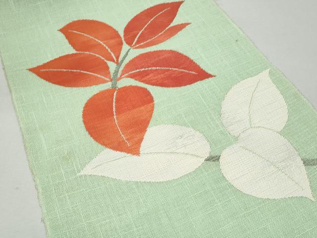 平和屋着物＊夏物 八寸名古屋帯 枝葉文 銀糸 CAAW5598fb