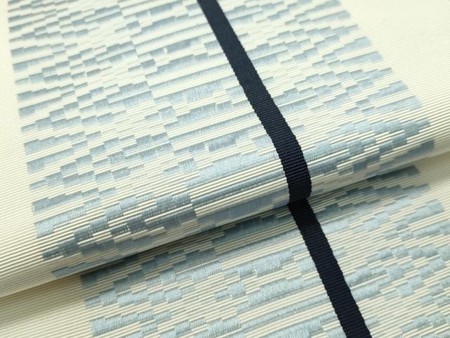 平和屋着物●本場筑前博多織　両面　半幅帯　献上　博多金ラベル　証紙付き　正絹　逸品　CAAW5747vp