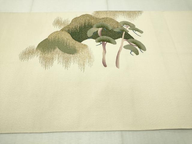 平和屋着物●爪掻き本綴れ 八寸名古屋帯 遠山松文 金糸 正絹 逸品 CAAW5820vp