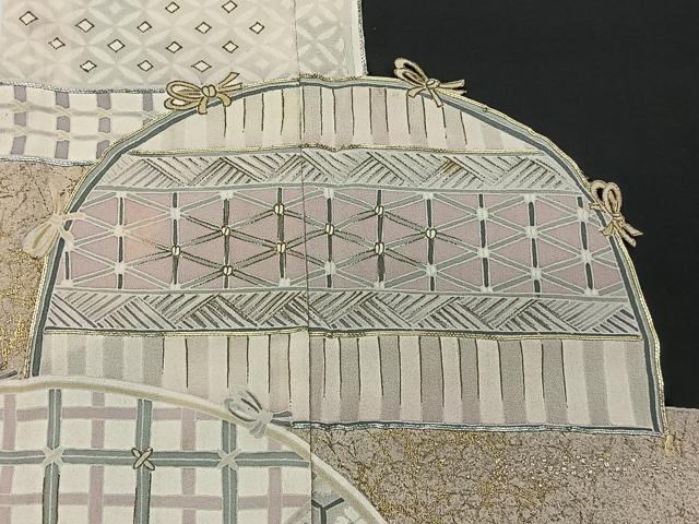 平和屋着物■豪華黒留袖　駒刺繍　籬吉祥文　金彩　正絹　逸品　CAAW6281kb