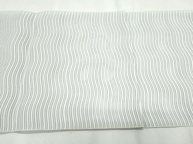 平和屋着物＊夏物 絽綴れ 八寸名古屋帯 よろけ縞 正絹 逸品 CAAW6571th