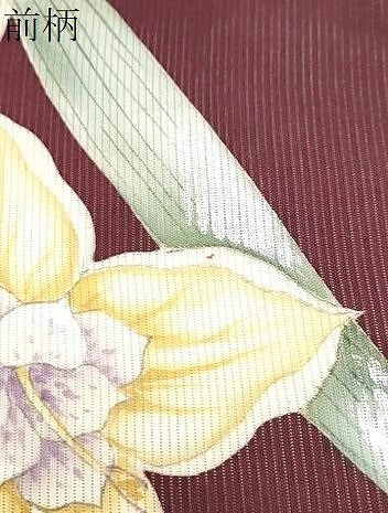 平和屋着物＊夏物　九寸名古屋帯　手描き　草花文　銀彩　正絹　逸品　CAAW6572th