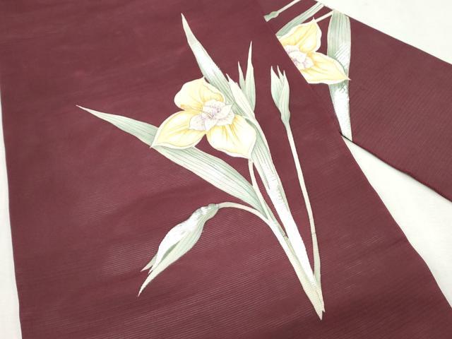 平和屋着物＊夏物　九寸名古屋帯　手描き　草花文　銀彩　正絹　逸品　CAAW6572th