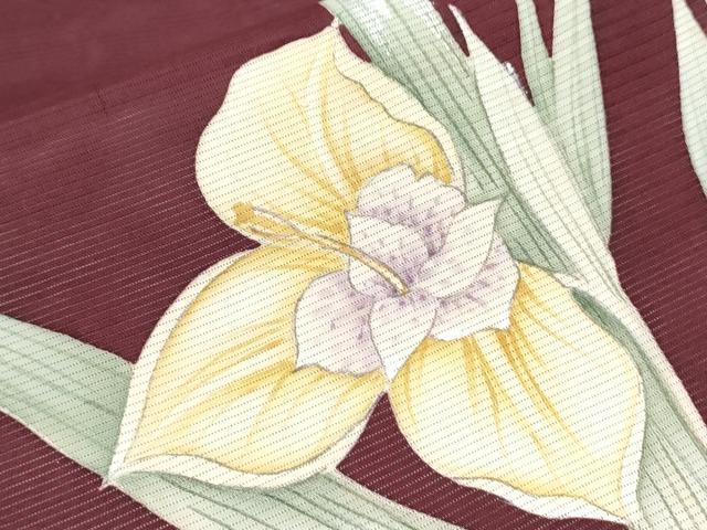 平和屋着物＊夏物　九寸名古屋帯　手描き　草花文　銀彩　正絹　逸品　CAAW6572th