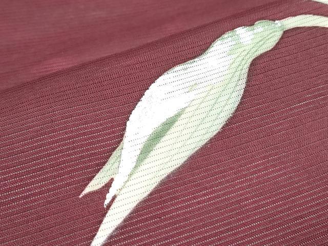 平和屋着物＊夏物　九寸名古屋帯　手描き　草花文　銀彩　正絹　逸品　CAAW6572th