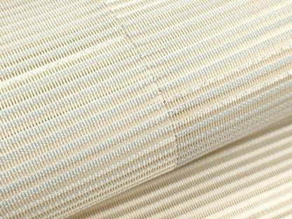 平和屋着物＊夏物 絽綴れ 八寸名古屋帯 格子文 銀糸 正絹 逸品 CAAW6574th