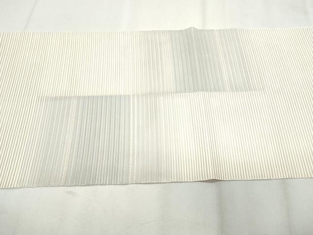 平和屋着物＊夏物 絽綴れ 八寸名古屋帯 格子文 銀糸 正絹 逸品 CAAW6574th