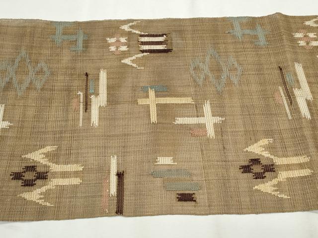 平和屋着物＊夏物　八寸名古屋帯　琉球絣文様　正絹　逸品　CAAW6577th