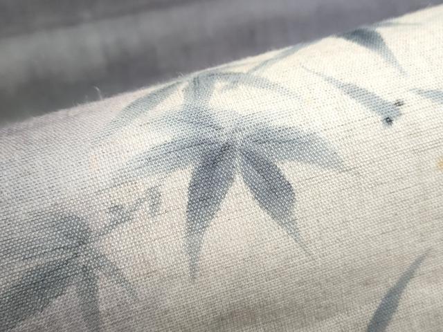 平和屋着物＊夏物 九寸名古屋帯 手描き メダカ 枝楓文 麻 逸品 CAAW6578th