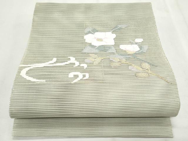 平和屋着物＊夏物 絽綴れ 八寸名古屋帯 流水草花文 金銀糸 正絹 逸品 CAAW6579th
