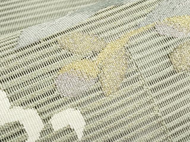 平和屋着物＊夏物 絽綴れ 八寸名古屋帯 流水草花文 金銀糸 正絹 逸品 CAAW6579th