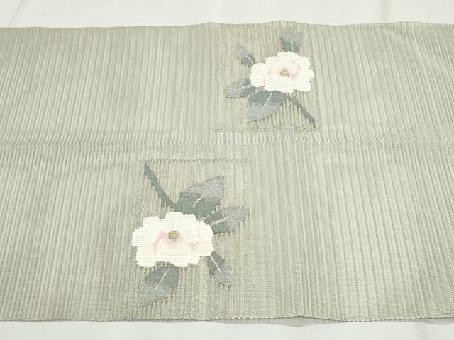 平和屋着物＊夏物 絽綴れ 八寸名古屋帯 流水草花文 金銀糸 正絹 逸品 CAAW6579th