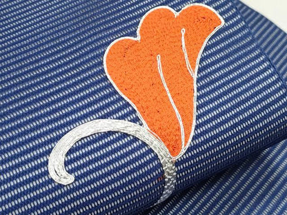 平和屋着物＊夏物 九寸名古屋帯 総刺繍 駒刺繍 葡萄蔦の葉文 正絹 逸品 CAAW6581th