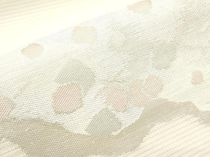 平和屋着物＊夏物　九寸名古屋帯　道長吉祥文　銀糸　正絹　逸品　CAAW6584th