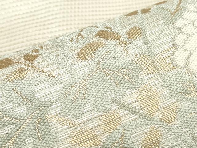 平和屋着物＊夏物 九寸名古屋帯 流水草花文 金銀糸 正絹 逸品 CAAW6585th