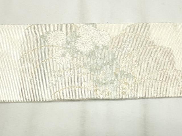 平和屋着物＊夏物 九寸名古屋帯 流水草花文 金銀糸 正絹 逸品 CAAW6585th