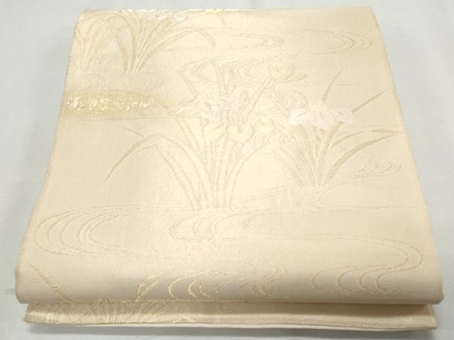 平和屋着物＊夏物　六通柄袋帯　流水杜若　金彩　正絹　逸品　CAAW6648th