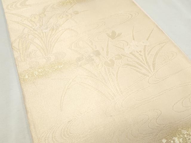 平和屋着物＊夏物　六通柄袋帯　流水杜若　金彩　正絹　逸品　CAAW6648th