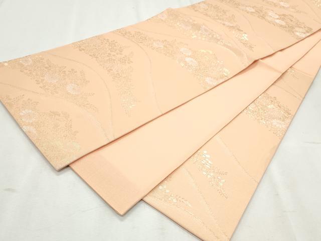 平和屋着物＊夏物　六通柄袋帯　草花文　金銀糸　正絹　逸品　CAAW6668th