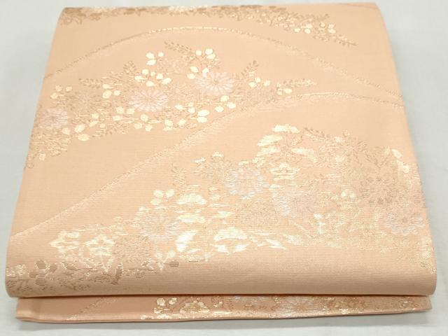 平和屋着物＊夏物　六通柄袋帯　草花文　金銀糸　正絹　逸品　CAAW6668th