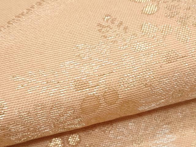 平和屋着物＊夏物　六通柄袋帯　草花文　金銀糸　正絹　逸品　CAAW6668th