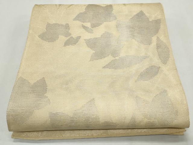 平和屋着物＊夏物　六通柄袋帯　芝草花文　金糸　正絹　逸品　CAAW6677th