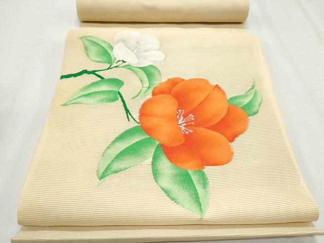 平和屋着物＊夏物 西陣 いづくら謹製 名古屋帯 反物 草花文 銀糸 証紙付き 逸品 未使用 CAAW6727th