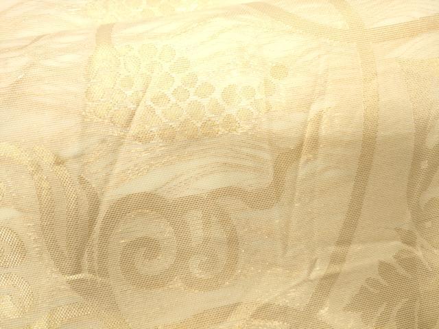 平和屋着物＊夏物　全通柄　本袋帯　葡萄蔦の葉文　金糸　正絹　逸品　CAAW6810eg