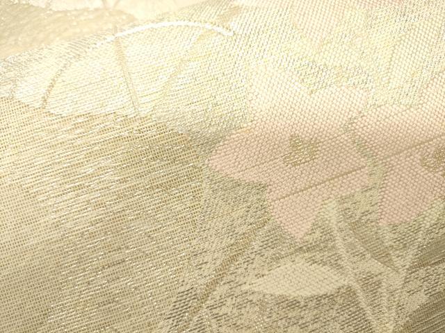 平和屋着物＊夏物　六通柄袋帯　流水草花文　金銀糸　正絹　逸品　CAAW6814eg
