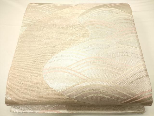 平和屋着物＊夏物　六通柄袋帯　流水文　銀糸　正絹　逸品　CAAW6831eg