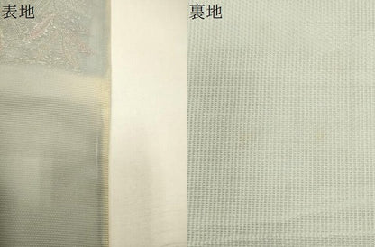 平和屋着物＊夏物　六通柄袋帯　流水草花文　金糸　正絹　逸品　CAAW6840eg