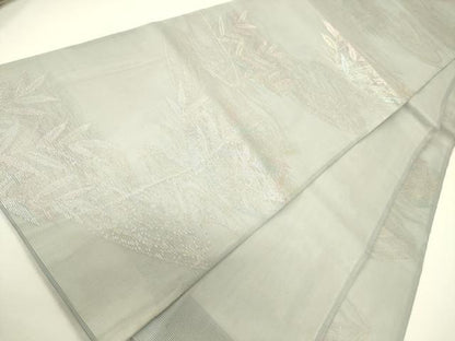 平和屋着物＊夏物　六通柄袋帯　流水草花文　金糸　正絹　逸品　CAAW6840eg