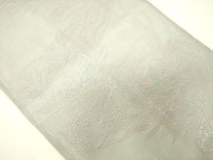 平和屋着物＊夏物　六通柄袋帯　流水草花文　金糸　正絹　逸品　CAAW6840eg