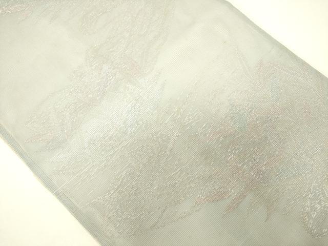平和屋着物＊夏物　六通柄袋帯　流水草花文　金糸　正絹　逸品　CAAW6840eg