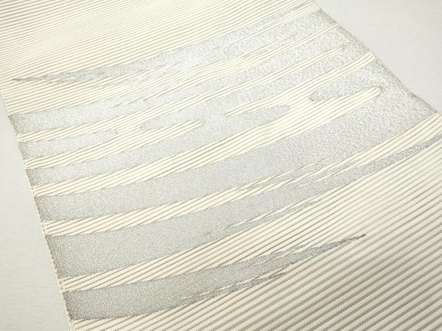 平和屋着物＊夏物 八寸名古屋帯 絽綴れ 霞文 銀糸 正絹 逸品 CAAW6856fb