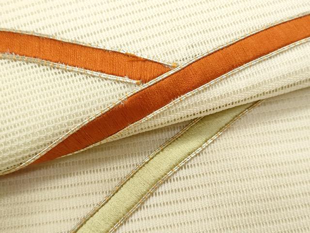 平和屋着物＊夏物 九寸名古屋帯 総刺繍 立波文 正絹 逸品 CAAW6857fb