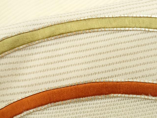 平和屋着物＊夏物 九寸名古屋帯 総刺繍 立波文 正絹 逸品 CAAW6857fb