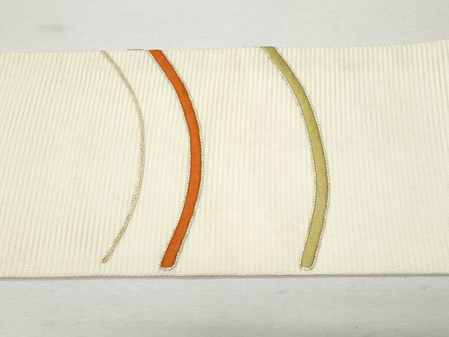 平和屋着物＊夏物 九寸名古屋帯 総刺繍 立波文 正絹 逸品 CAAW6857fb