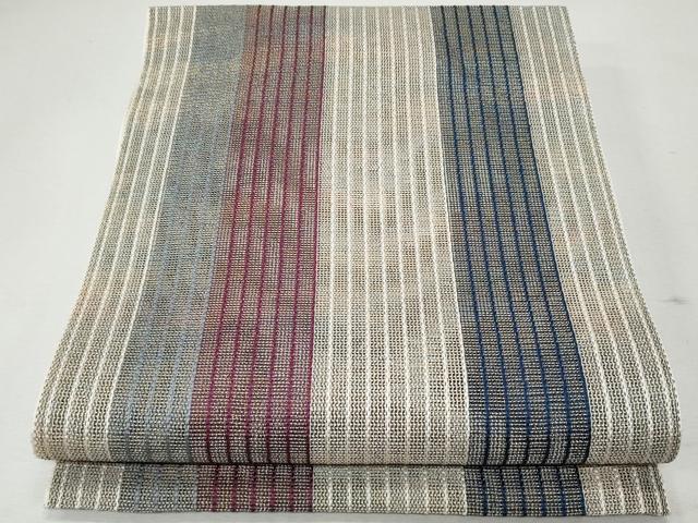 平和屋着物＊夏物 八寸名古屋帯 縞 金糸 正絹 逸品 CAAW6861fb