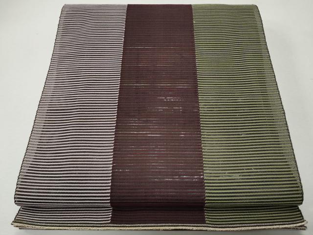 平和屋着物＊夏物 八寸名古屋帯 絽綴れ 横縞 正絹 逸品 CAAW6862fb