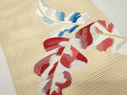 平和屋着物＊夏物 八寸名古屋帯 絽綴れ 舞葉文 金銀糸 正絹 逸品 CAAW6868fb
