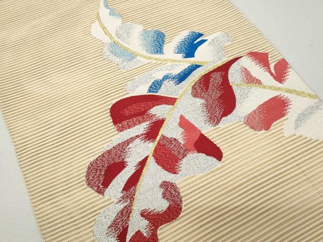 平和屋着物＊夏物 八寸名古屋帯 絽綴れ 舞葉文 金銀糸 正絹 逸品 CAAW6868fb
