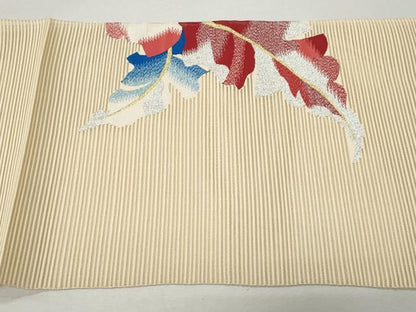 平和屋着物＊夏物 八寸名古屋帯 絽綴れ 舞葉文 金銀糸 正絹 逸品 CAAW6868fb