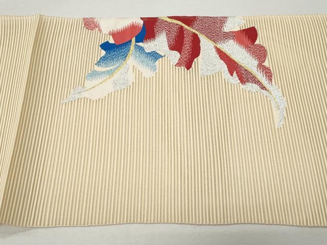 平和屋着物＊夏物 八寸名古屋帯 絽綴れ 舞葉文 金銀糸 正絹 逸品 CAAW6868fb