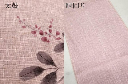 平和屋着物＊夏物 八寸名古屋帯 手描き 枝葉文 正絹 逸品 CAAW6870fb