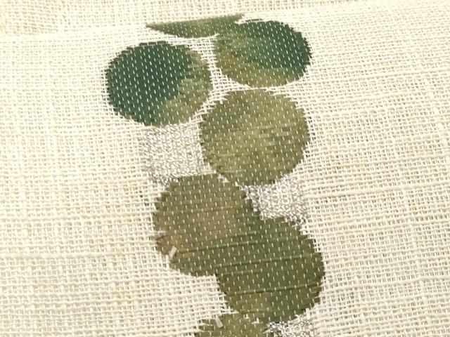 平和屋着物＊夏物 八寸名古屋帯 葡萄 銀糸 CAAW6873fb